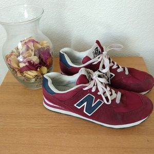 New Balance 574 Maroon Sneakers
